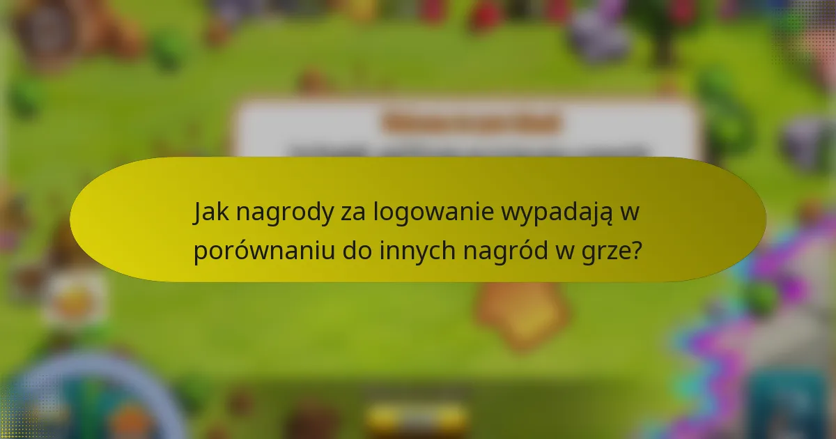 Jak nagrody za logowanie wypadają w porównaniu do innych nagród w grze?