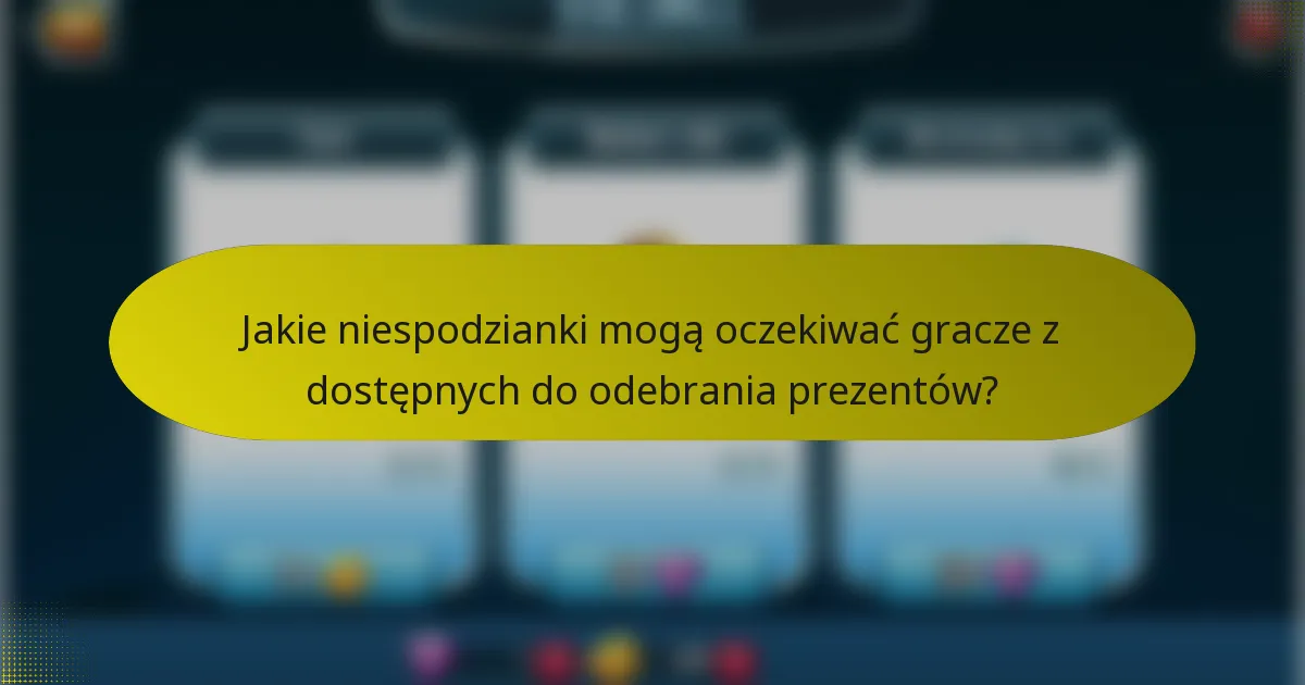 Jakie niespodzianki mogą oczekiwać gracze z dostępnych do odebrania prezentów?
